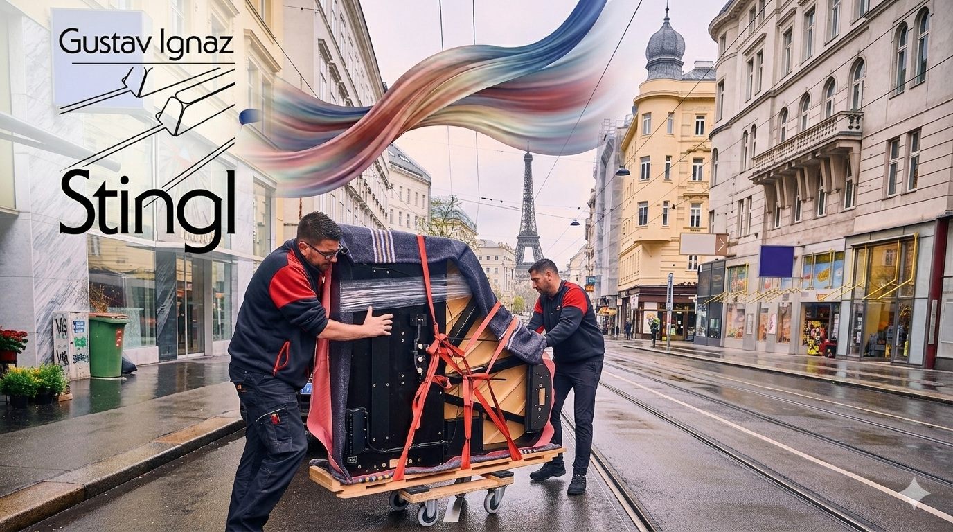 Klavier Lieferung von Wien nach Paris